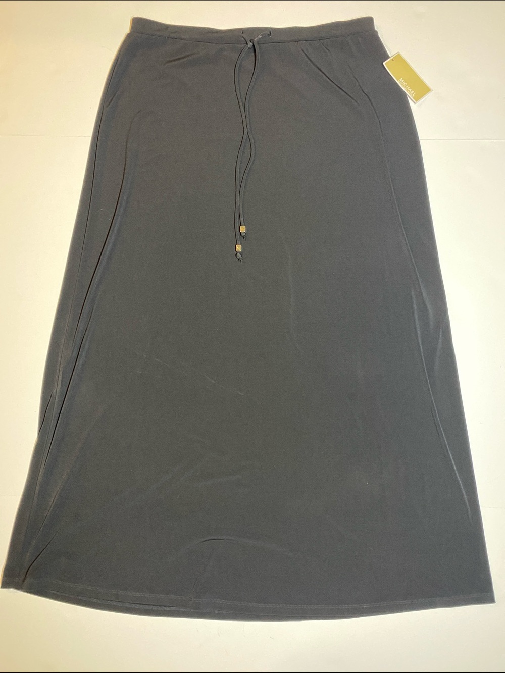 Michael Kors SZ 1X Black Long A-Line Pull On Skirt New D2e